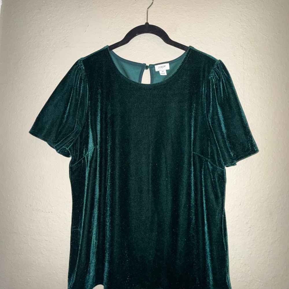 J. Crew Emerald Velvet Blouse